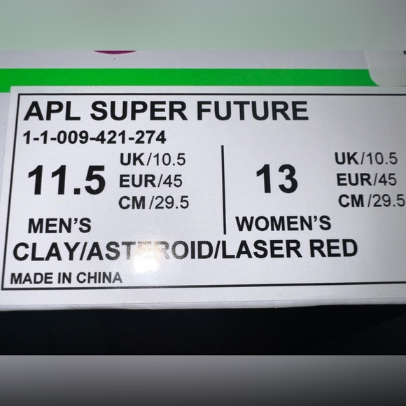 APL Super Future High Top Basketball Shoes Gray Clay Sneaker Men 11.5 / Women 13 - Picture 6 of 8